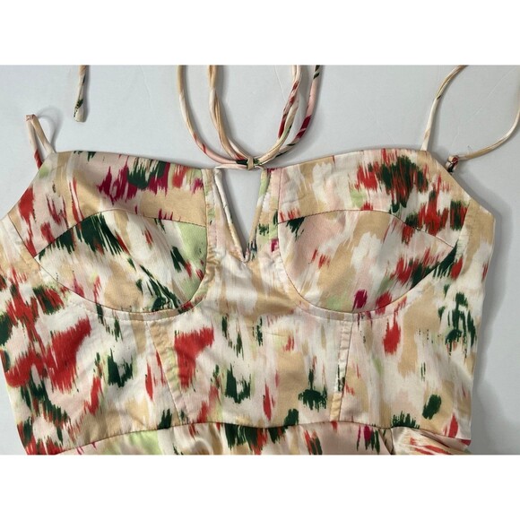 NWT Cider ILLUSION FLORAL RUCHED HALTER MIDI DRESS Size M #315 - Picture 10 of 12